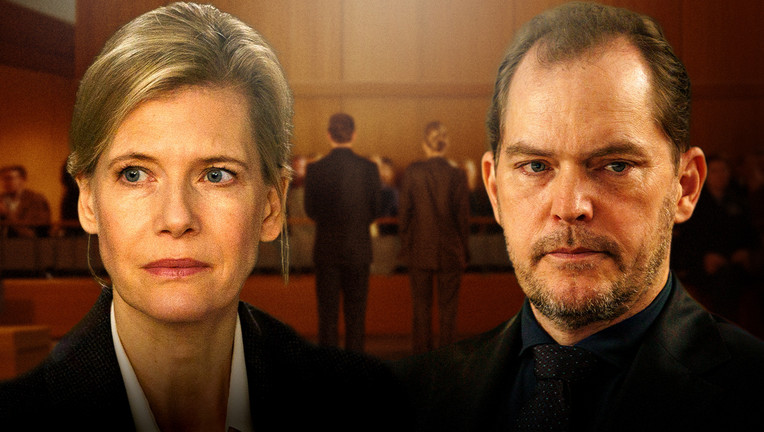 SIE, Katharina Schlüter (Ina Weisse), und ER, Christian Thiede (Godehard Giese). 
ZDF/Julia Terjung / [M] FeedMee