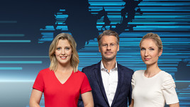 "heute – in Europa": Britta Jäger, Andreas Klinner, Linda Kierstan. Foto: ZDF/Jana Kay