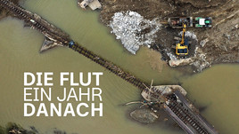 ZDF-Programmschwerpunkt zu "Die Flut – Ein Jahr danach". Foto: ZDF/[F] Getty Images, Ina Fassender; [M] ZDF, Corporate Design
