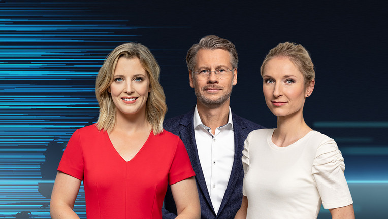Britta Jäger, Andreas Klinner und Linda Kierstan moderieren im Wechsel "heute - in Europa"